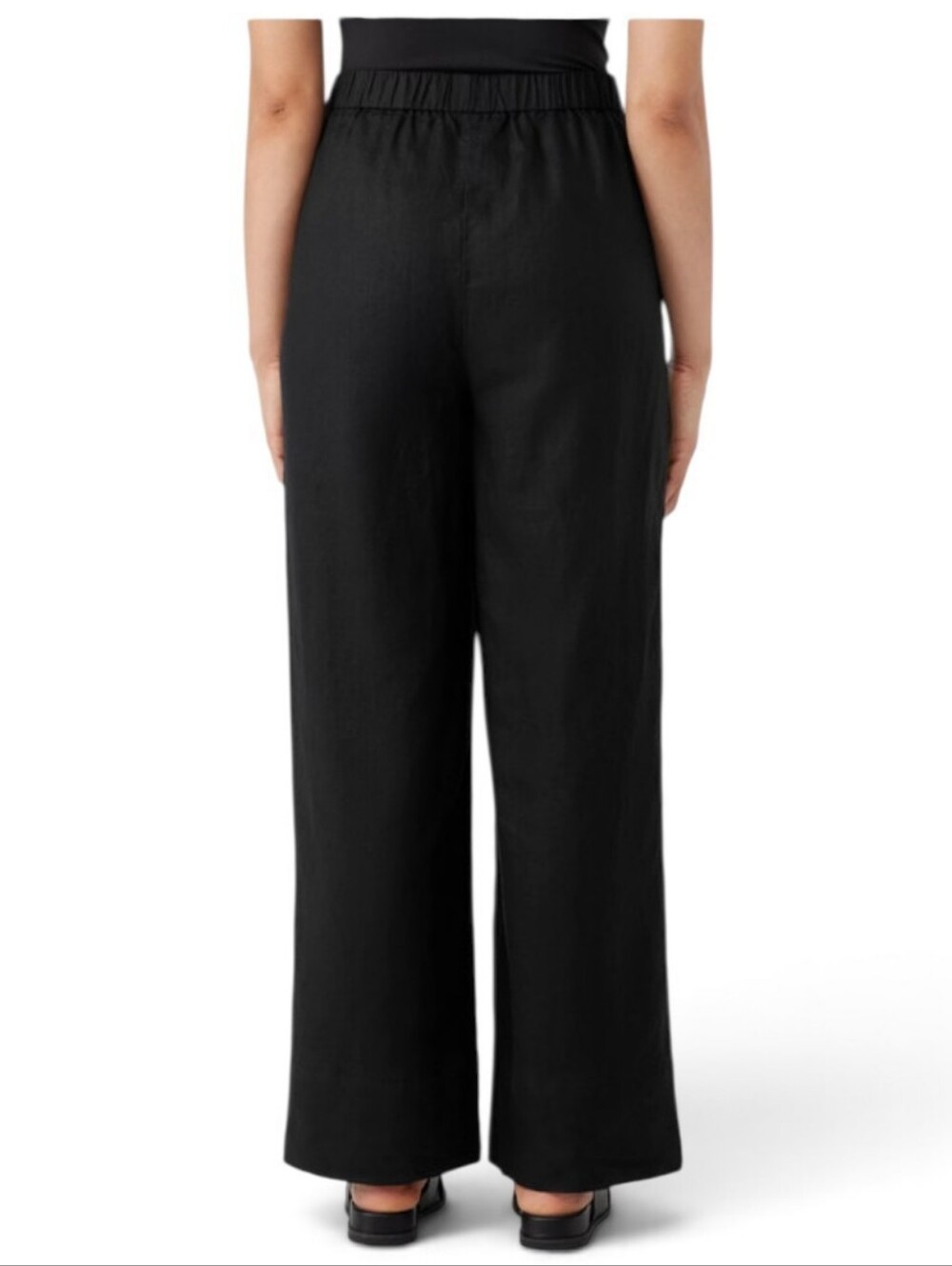 Eileen Fisher Straight leg Organic Linen pants Coastal Black